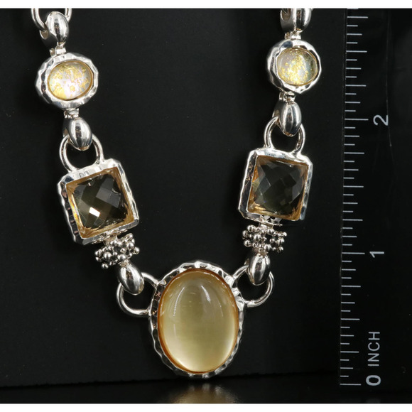 Michael Dawkins Sterling Citrine and Gemstone Necklace - Picture 2 of 4